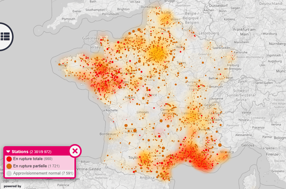 essence penurie rupture carburant